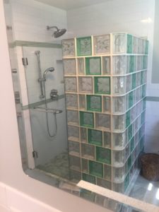 Glass block shower in Islip New York