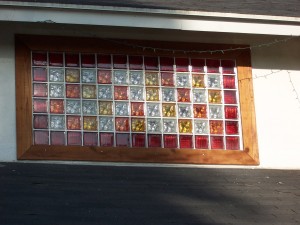 Tri-color Glass Block Window