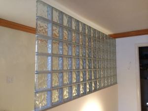 Glass Block Partition with Decora Glass Blocks